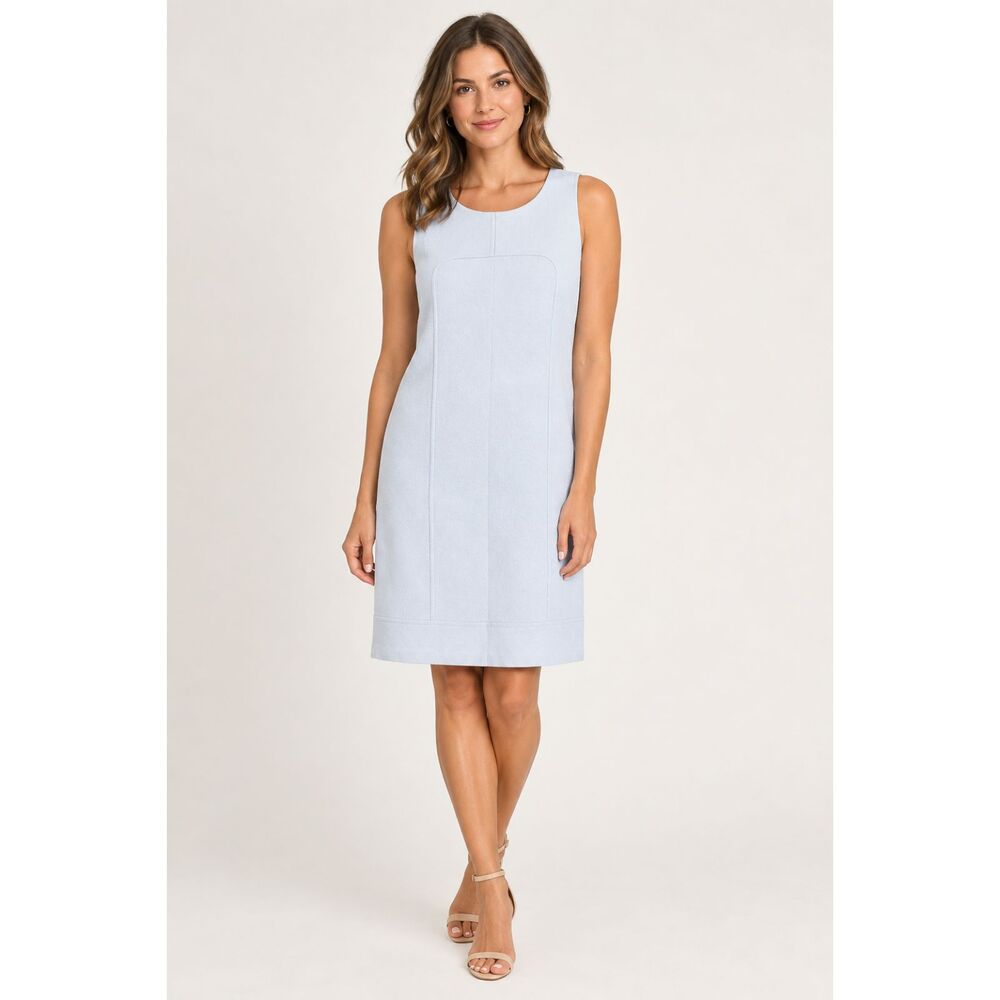 Lafayette 148 100% Virgin Wool 60s Inspired Sleeveless Sheath Dress Size 12